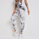 Tie Dye Seamless Leggings Women Fitness Push Up Leggings Booty Lifting Workout Pants Gym Running Leggings