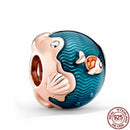 HOT SALE 925 Sterling Silver Colorful Coffee Ooke Series Beads Charms fit Original Pandora Bracelet Women Fashion DIY Jewelry