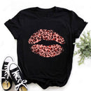 WVIOCE Lips Watercolor Graphic T Shirt Lip Women Tops O-neck Sexy Black Tees Kiss Lip Funny Summer Female Soft T Shirt 9180