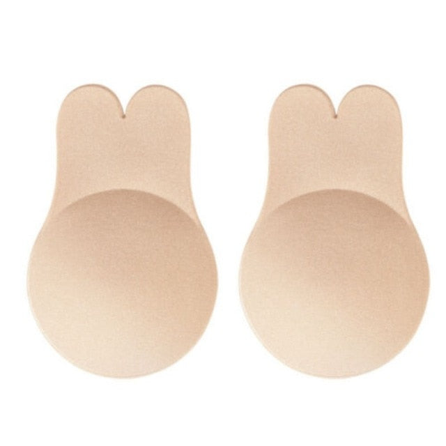 Women Push Up Bras For Self Adhesive Silicone Strapless Invisible Bra Reusable Sticky Breast Lift Up Tape Kawaii Rabbit Bra Pads