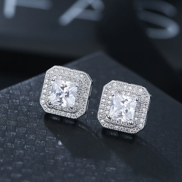 2021 New Arrival Fashion Luxury 925 Sterling Silver Pink CZ Drop Stud Earing  For Women Valentine's Day Gift Z5