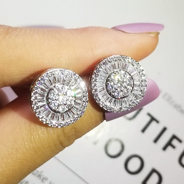 2021 New Arrival Fashion Luxury 925 Sterling Silver Pink CZ Drop Stud Earing  For Women Valentine's Day Gift Z5