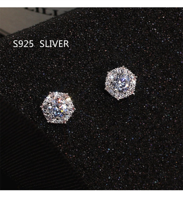 2021 New Arrival Fashion Luxury 925 Sterling Silver Pink CZ Drop Stud Earing  For Women Valentine's Day Gift Z5