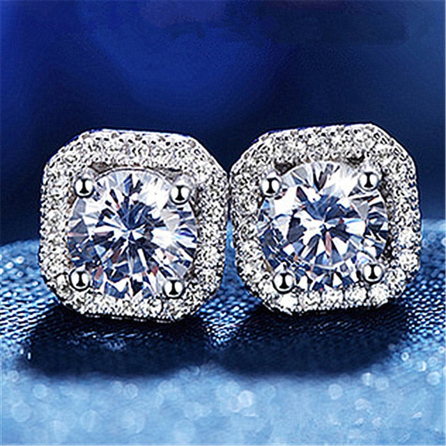 2021 New Arrival Fashion Luxury 925 Sterling Silver Pink CZ Drop Stud Earing  For Women Valentine's Day Gift Z5