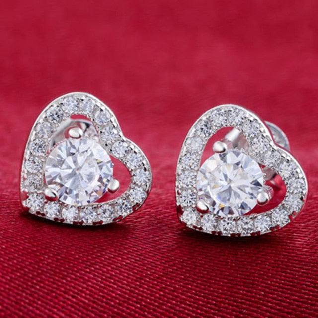 2021 New Arrival Fashion Luxury 925 Sterling Silver Pink CZ Drop Stud Earing  For Women Valentine's Day Gift Z5
