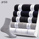HSS 2021 Men's Cotton Socks New styles 10 Pairs / Lot Black Business Men Socks Breathable Spring Summer for Male US size(6.5-12)