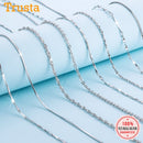 Trustdavis Genuine 925 Sterling Silver Water-wave Snake Box Chain For Woman 40cm/45cm 0.7/0.8mm Chain Necklace DC06
