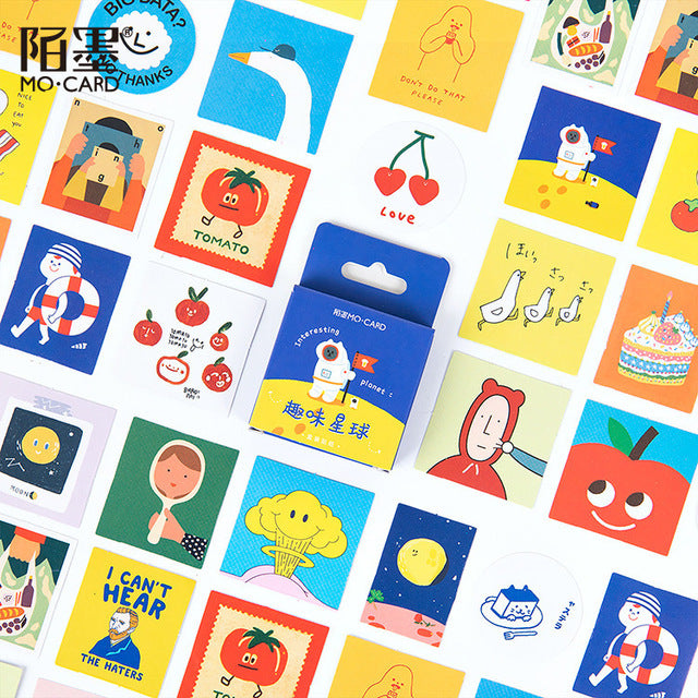 Warm 46pcs Kawaii Love Overture Cute Boxed Stickers Aesthetics Planner Scrapbooking Planner Decorative Stationery Anime Stickers