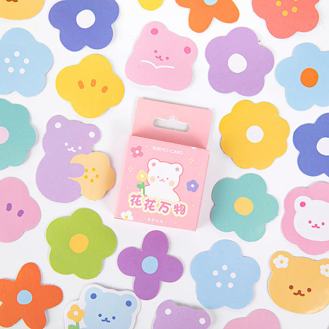 Warm 46pcs Kawaii Love Overture Cute Boxed Stickers Aesthetics Planner Scrapbooking Planner Decorative Stationery Anime Stickers