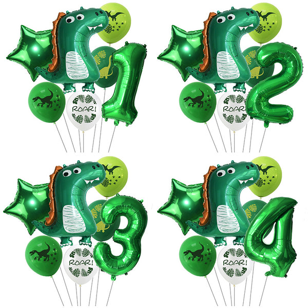 7pcs/set Dinosaur Foil Balloons Boys Animal Balloons Happy Birthday Balloon Baby Kids Birthday Party Jurassic World Decoration
