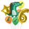 7pcs/set Dinosaur Foil Balloons Boys Animal Balloons Happy Birthday Balloon Baby Kids Birthday Party Jurassic World Decoration
