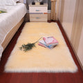Plush Soft Sheepskin Bedroom Carpet Imitation Wool Pad Long Hair Bedside Mat Sofa Cushion White Rugs Red Living Room Fur Carpet