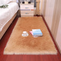 Plush Soft Sheepskin Bedroom Carpet Imitation Wool Pad Long Hair Bedside Mat Sofa Cushion White Rugs Red Living Room Fur Carpet