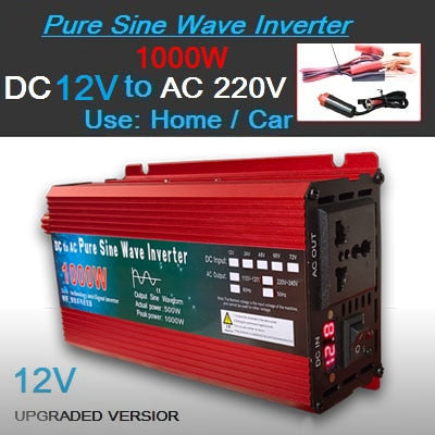 Pure Sine Wave Inverter DC 12v/24v To AC 110V/220V 1000W 1600W 2000W 3000W Voltage Transformer Power Converter Solar Inverter