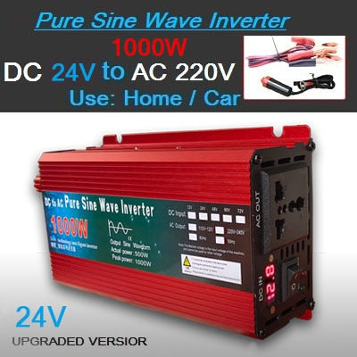Pure Sine Wave Inverter DC 12v/24v To AC 110V/220V 1000W 1600W 2000W 3000W Voltage Transformer Power Converter Solar Inverter