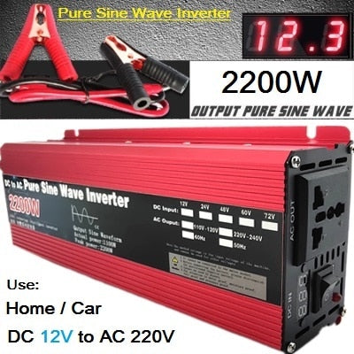 Pure Sine Wave Inverter DC 12v/24v To AC 110V/220V 1000W 1600W 2000W 3000W Voltage Transformer Power Converter Solar Inverter