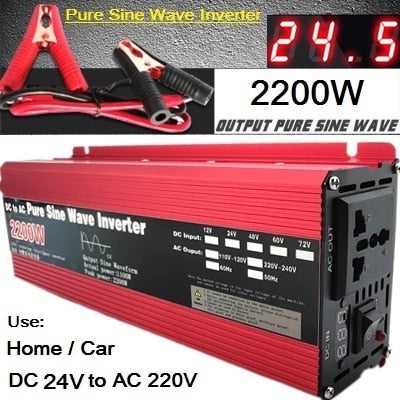 Pure Sine Wave Inverter DC 12v/24v To AC 110V/220V 1000W 1600W 2000W 3000W Voltage Transformer Power Converter Solar Inverter