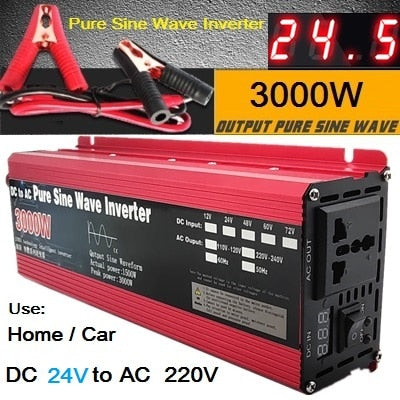 Pure Sine Wave Inverter DC 12v/24v To AC 110V/220V 1000W 1600W 2000W 3000W Voltage Transformer Power Converter Solar Inverter