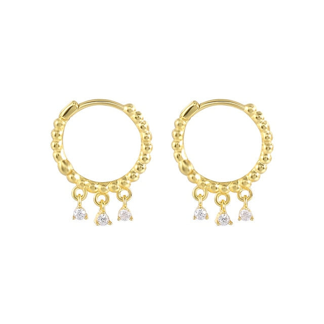 CANNER Real 925 Sterling Silver Hoop Earrings For Women Luxury Zircon Circle Round Earring Fashion Earings Jewelry pendientes