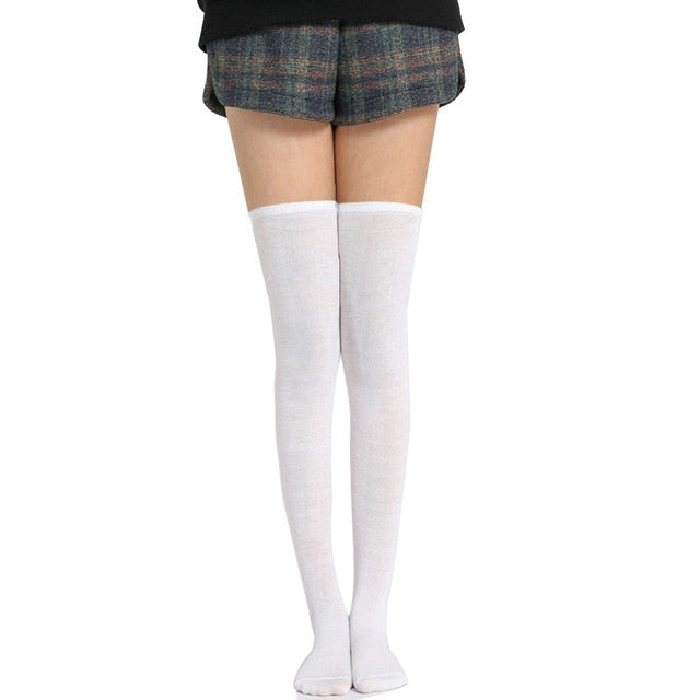 Black Lolita Striped Socks Women Funny Christmas Gifts Sexy Thigh High Nylon Long Stockings Cute Over Knee Socks For Girls