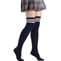 Black Lolita Striped Socks Women Funny Christmas Gifts Sexy Thigh High Nylon Long Stockings Cute Over Knee Socks For Girls