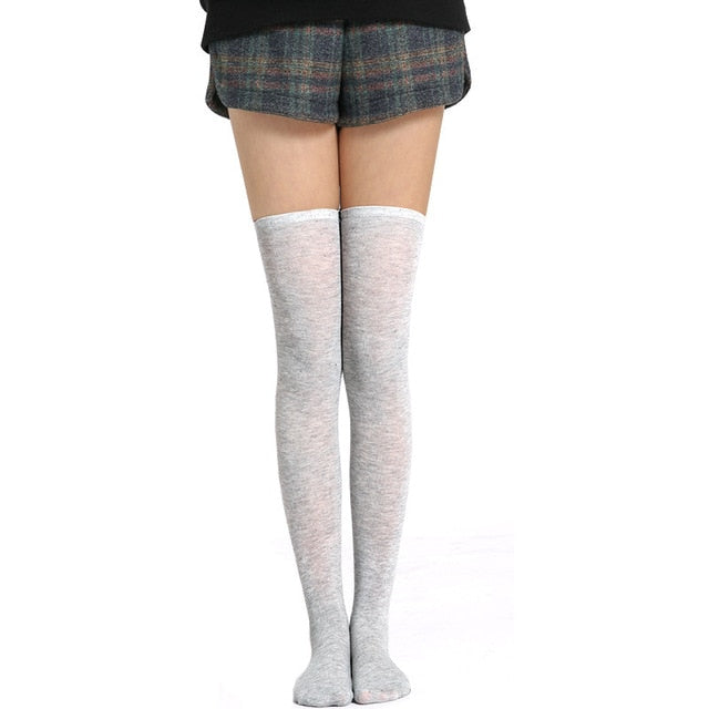 Black Lolita Striped Socks Women Funny Christmas Gifts Sexy Thigh High Nylon Long Stockings Cute Over Knee Socks For Girls