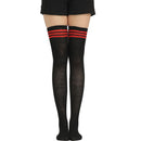 Black Lolita Striped Socks Women Funny Christmas Gifts Sexy Thigh High Nylon Long Stockings Cute Over Knee Socks For Girls