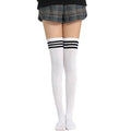 Black Lolita Striped Socks Women Funny Christmas Gifts Sexy Thigh High Nylon Long Stockings Cute Over Knee Socks For Girls