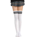 Black Lolita Striped Socks Women Funny Christmas Gifts Sexy Thigh High Nylon Long Stockings Cute Over Knee Socks For Girls