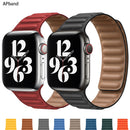 Leather Link strap For Apple watch band 44mm 40mm 38mm 42mm watchabnd original Magnetic Loop bracelet iWatch seires 3 5 4 6 SE