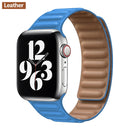 Leather Link strap For Apple watch band 44mm 40mm 38mm 42mm watchabnd original Magnetic Loop bracelet iWatch seires 3 5 4 6 SE