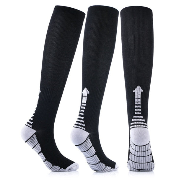 Compression Stockings Blood Circulation Promotion Slimming Compression Socks Anti-Fatigue Comfortable Solid Color Socks