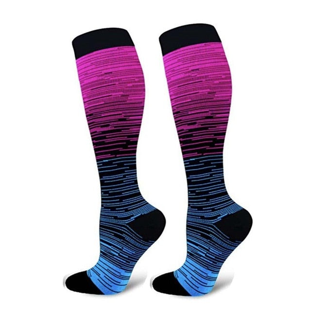 Compression Stockings Blood Circulation Promotion Slimming Compression Socks Anti-Fatigue Comfortable Solid Color Socks