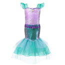 Girl Princess Little Mermaid Ariel Dress Kids Halloween Fancy Costume Children Carnival Birthday Party Clothes Summer Dress Up