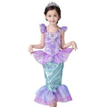 Girl Princess Little Mermaid Ariel Dress Kids Halloween Fancy Costume Children Carnival Birthday Party Clothes Summer Dress Up