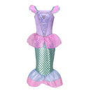 Girl Princess Little Mermaid Ariel Dress Kids Halloween Fancy Costume Children Carnival Birthday Party Clothes Summer Dress Up