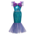 Girl Princess Little Mermaid Ariel Dress Kids Halloween Fancy Costume Children Carnival Birthday Party Clothes Summer Dress Up