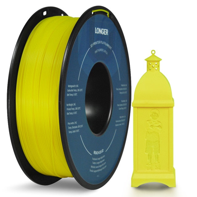LONGER PLA Filament 1.75mm PLA For 3D Printer 1KG per Roll PLA Material for 3D Printing filamento pla 3d printer filament