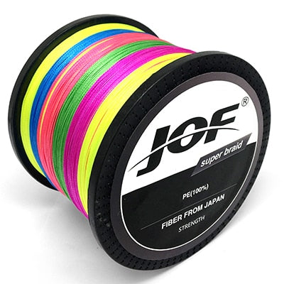 JOF 8 Strands 1000M 500M 300M PE Braided Multifilament Fishing Line Japan Multicolour Fishing Weave Extreme Super Strong