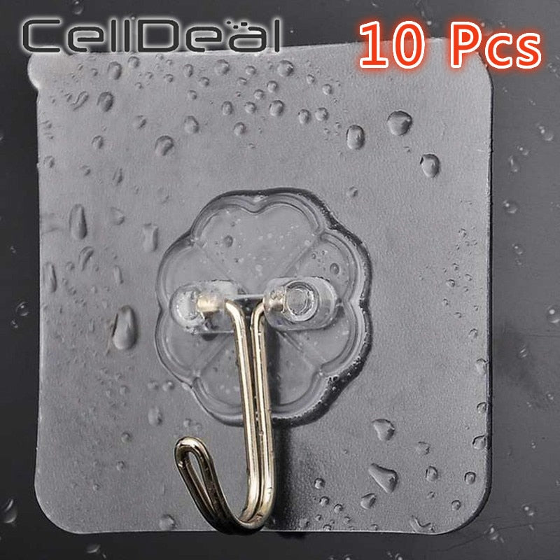 CellDeal Wall Hanger Hook Suction Cup Adhesive Wall Vacuum Sucker Heavy Bathroom Transparent Load Rack Stainless Steel Hangers