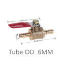 6mm-12mm Hose Barb Inline Brass Water Oil Air Gas Fuel Line Shutoff Ball Valve Pipe Fittings