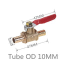 6mm-12mm Hose Barb Inline Brass Water Oil Air Gas Fuel Line Shutoff Ball Valve Pipe Fittings