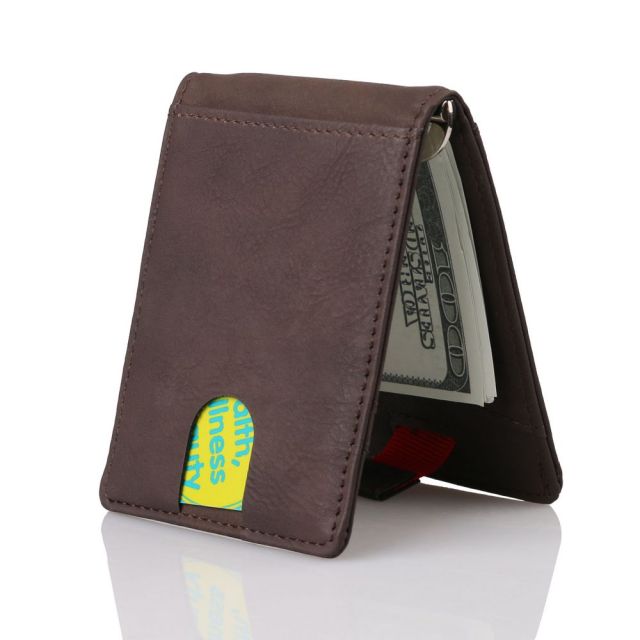 TRASSORY RFID Blocking Business Card Holder Case Cover Leather Money Clip Sim Pocket Card Wallet