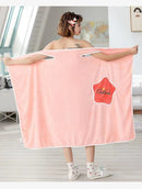 Wearable Bath Towel Superfine Fiber Towels Soft and Absorbent Chic Towel for Autumn Hotel Home Bathroom Gifts Women Bathrobe