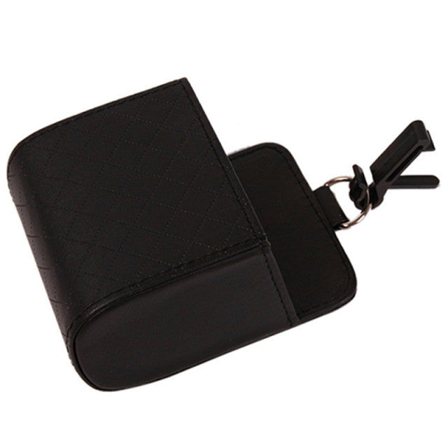 Car Outlet Vent Seat Back Tidy Storage Box PU Leather Coin Bag Case Pocket Organizer Hanging Holder Pouch Automobile Accessories