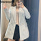 Za 2021 Women Suit Jacket Tweed Blazer Women Jacket Femme Plaszcz Wiosenny Damski Sobrecamisa Cuadros Plaid Checkered Blazer