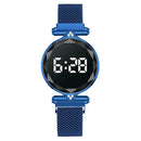 Luxury Digital Magnet Watches For Women Rose Gold Stainless Steel Dress LED Quartz Watch Female Clock Relogio Feminino Drop Ship