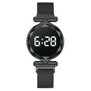 Luxury Digital Magnet Watches For Women Rose Gold Stainless Steel Dress LED Quartz Watch Female Clock Relogio Feminino Drop Ship