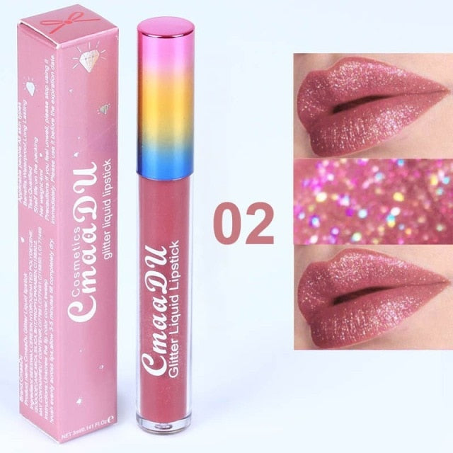 6 colors lip gloss long-lasting shiny gloss matte liquid lipstick waterproof metallic makeup blue purple pink lipstick