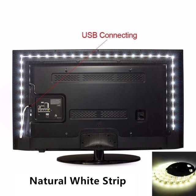 TV Background Light 1M 2M 3M 4M 5M Waterproof 5V USB Led Strip Lighting Decoration USB Input Reading Flexible Russia Low Price